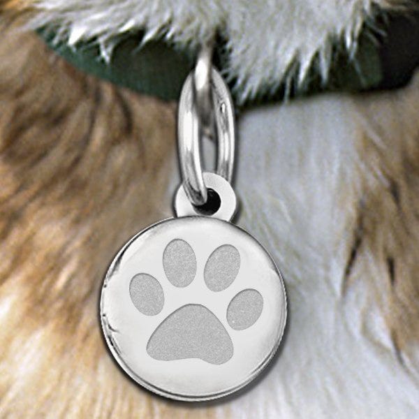 Dog's Paw Print Round Picture Locket