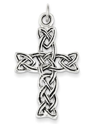 Sterling Silver Antiqued Celtic Cross Pendant