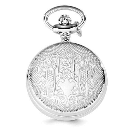 Charles Hubert Women's Chrome Tone Quilted Design Necklace Watch