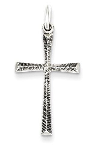 Sterling Silver Antiqued Cross Charm