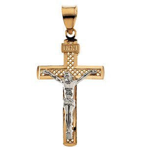TWO TONE CRUCIFIX PENDANT