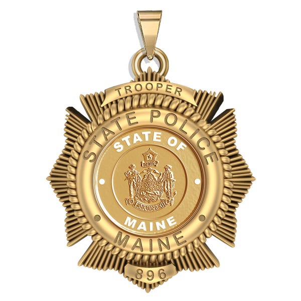 Personalized Maine Trooper Badge with Your Number