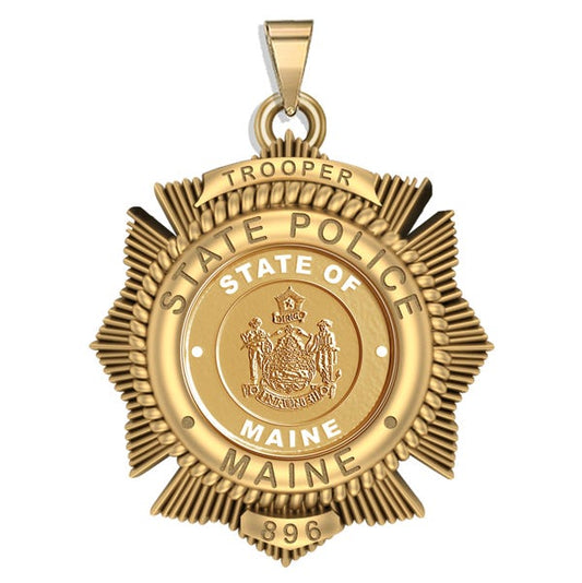 Personalized Maine Trooper Badge with Your Number