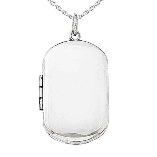 Sterling Silver Dog Tag Photo Locket