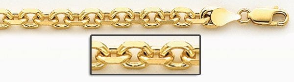 14K Yellow Gold 5.3 mm Cable Link Chain