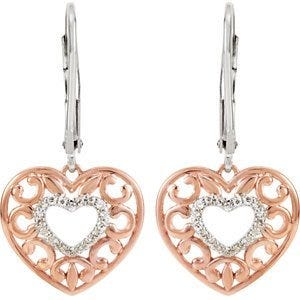1/10 ct tw Diamond Lever Back Earrings