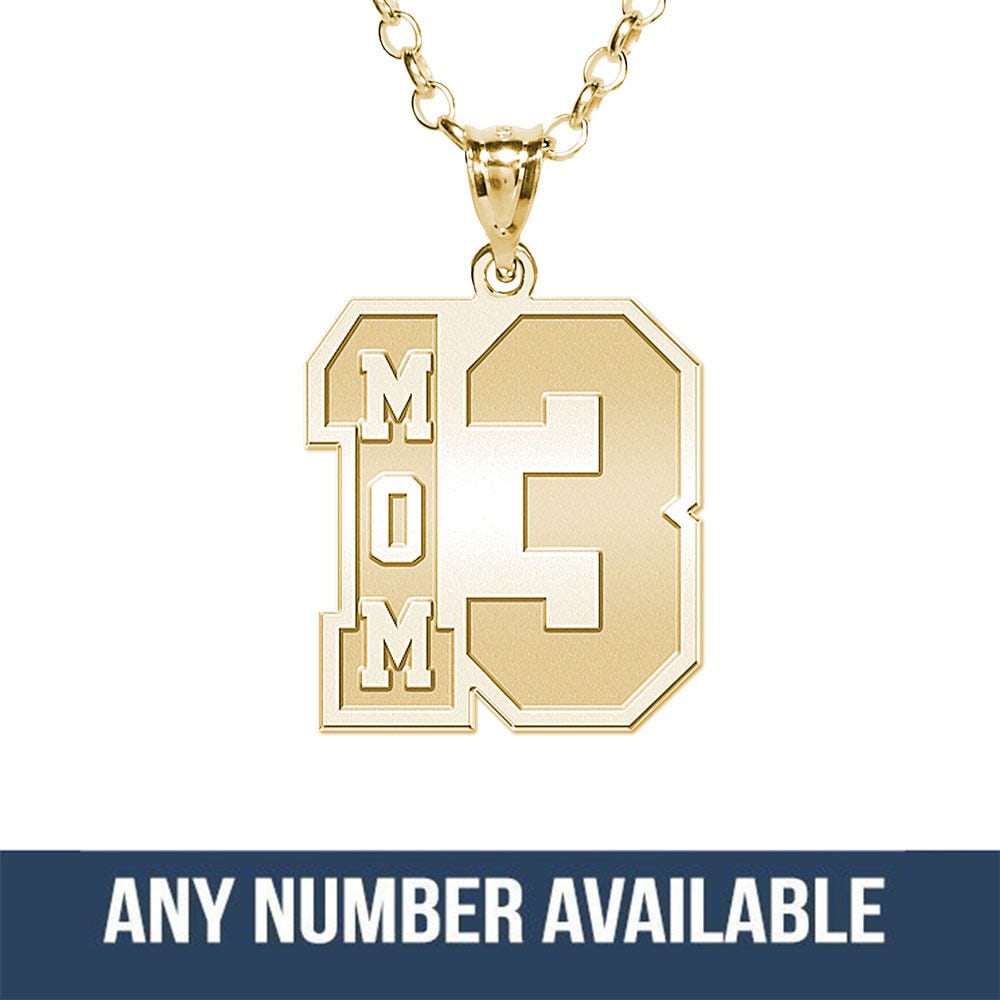 Mom's Jersey Number Charm or Pendant