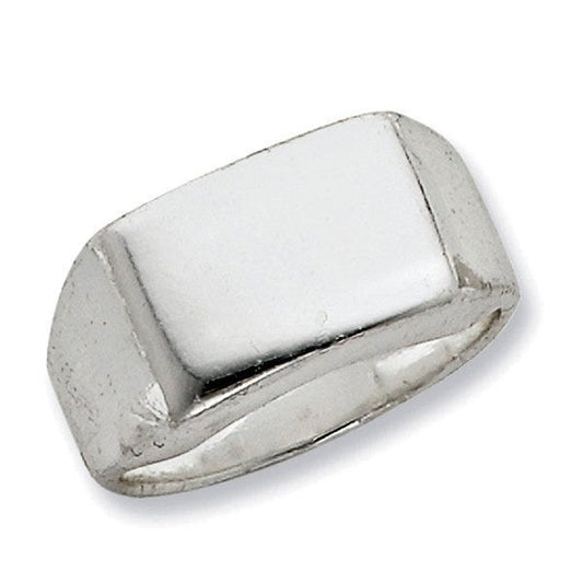 Sterling Silver Women's Rectangle Signet Ring