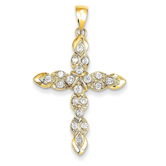 14k Diamond Cross Pendant