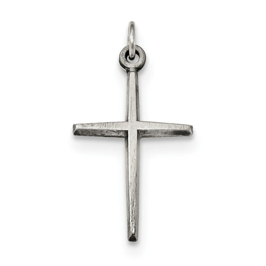 Sterling Silver Antiqued Passion Cross Charm