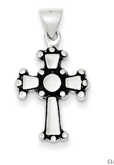 Sterling Silver Antiqued Cross Pendant