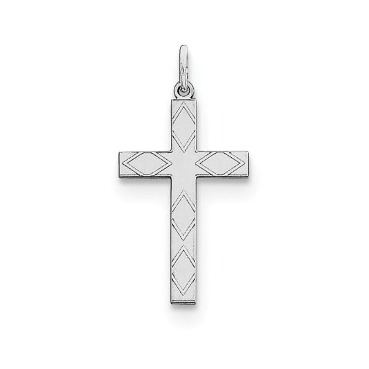 Sterling Silver Laser Designed Cross Pendant