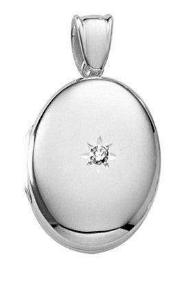 Platinum Oval Premium Weight & Genuine Diamond Locket