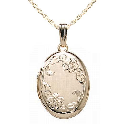 14K Gold Filled Oval Photo Locket - 5/8 Inch x 3/4 Inch
