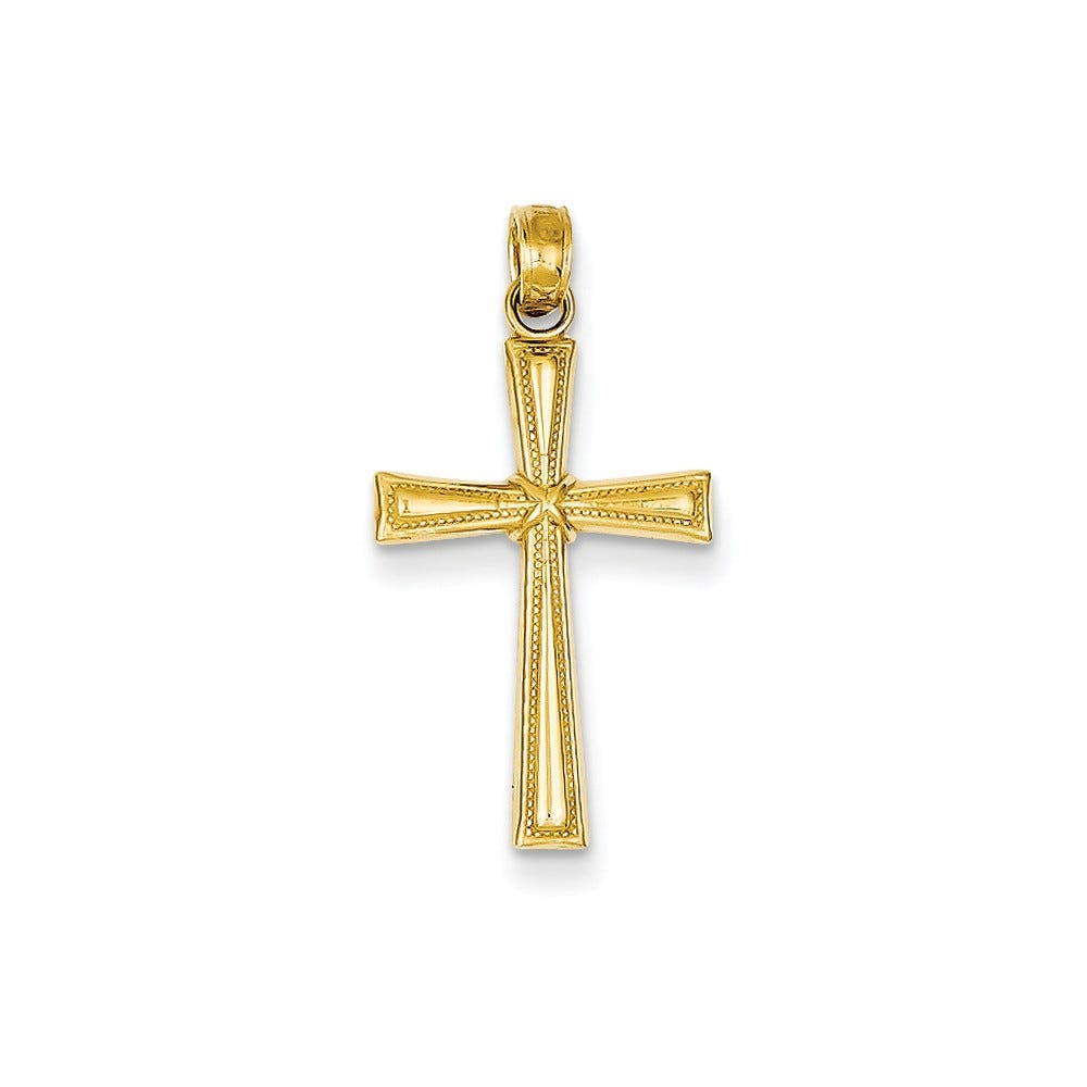 14K Diamond-cut X Cross Pendant