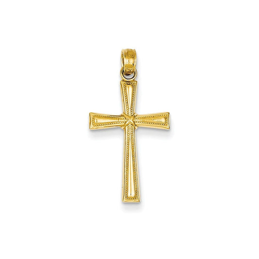 14K Diamond-cut X Cross Pendant