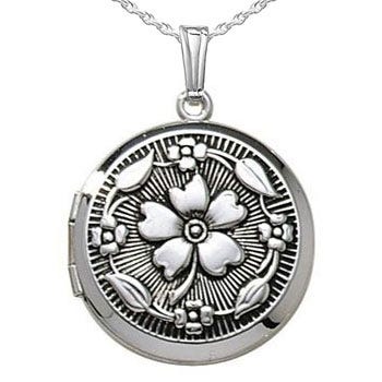 Sterling Silver Antique Round Photo Locket