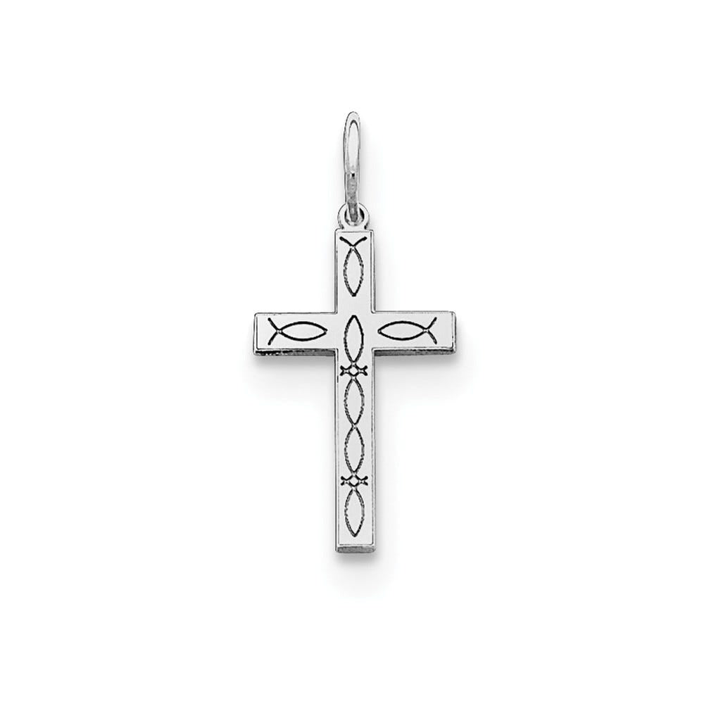 Sterling Silver Laser Designed Cross Charm