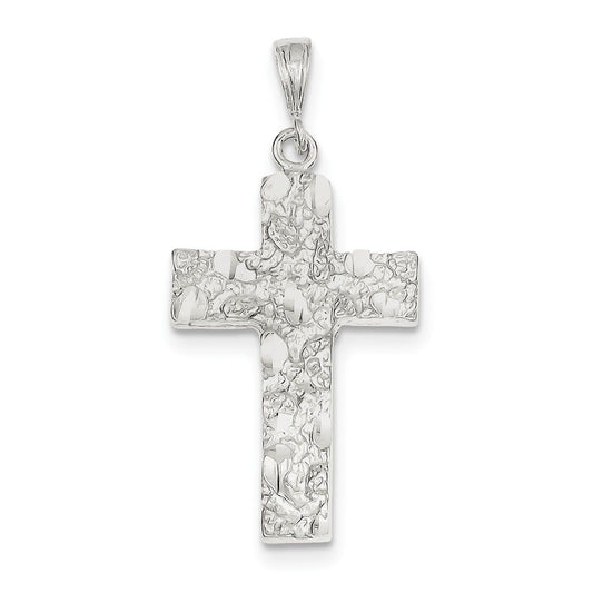 Sterling Silver Nugget Cross Pendant