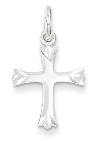 Sterling Silver Fleur De Lis Cross Charm