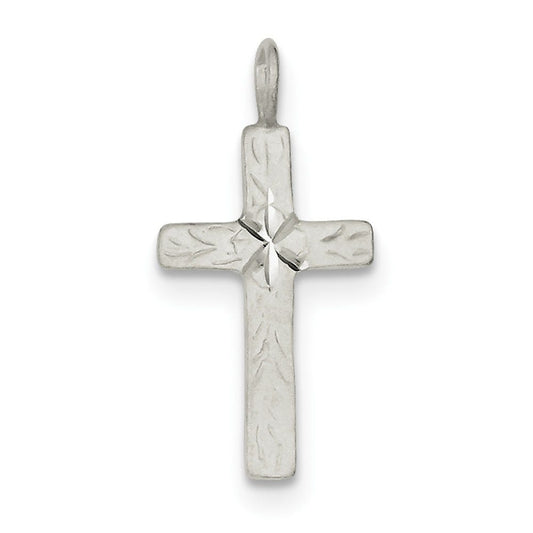 Sterling Silver Diamond-cut Cross Pendant