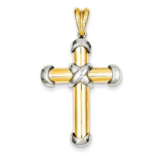14k Two-tone Fancy Cross Pendant