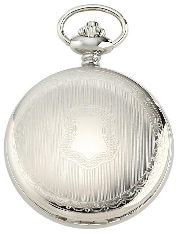 Charles-Hubert Paris Stainless Steel Hunter Case Mechanical Pocket Watch