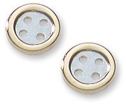 14KTwo Tone Gold Button Children Post Earrings
