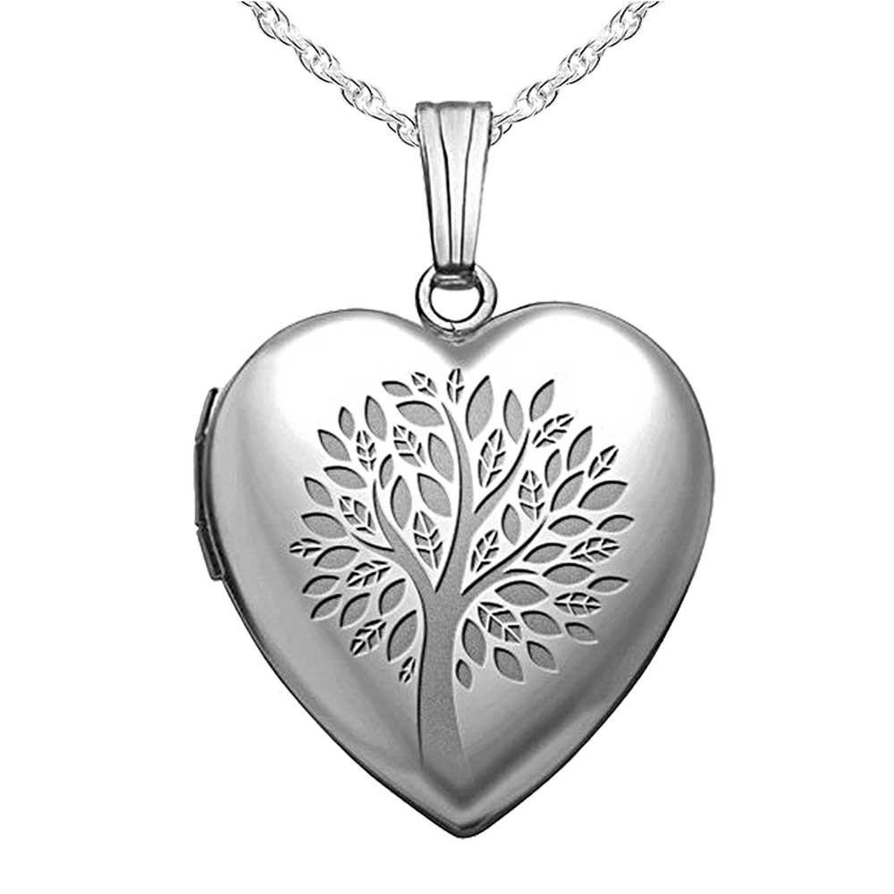 Sterling Silver " Family Tree " Heart Photo Locket