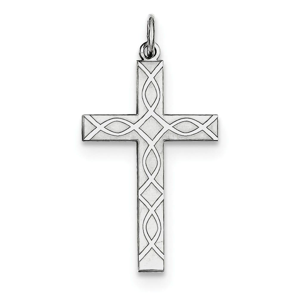Sterling Silver Laser Designed Cross Pendant