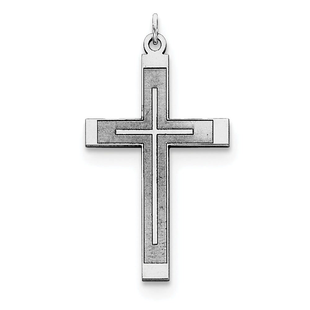 Sterling Silver Laser Designed Cross Pendant