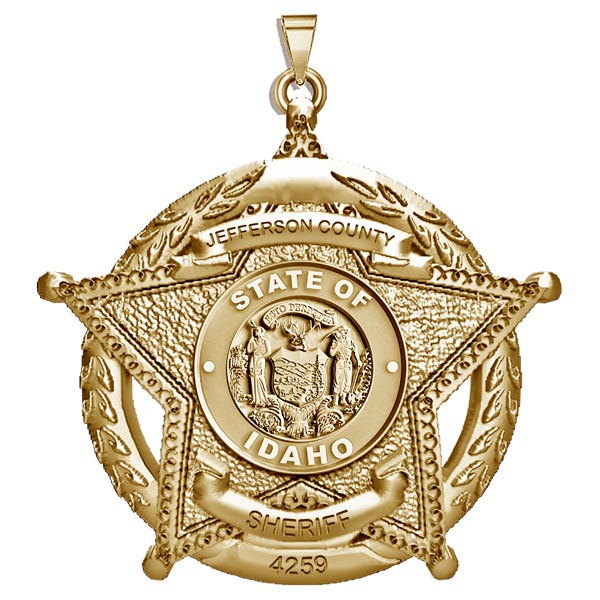 Personalized 5-Point Star Idaho Sheriff Badge with Rank & Dept.