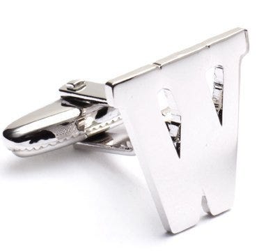 Genuine Sterling Silver Letter "W" Cufflinks