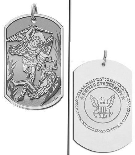 Saint Michael Doubledside NAVY Dogtag Religious Medal "EXCLUSIVE"