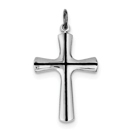 Sterling Silver Rhodium-plated Enamel Cross Pendant