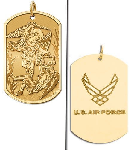 Saint Michael Doubledside AIR FORCE Dogtag Religious Medal "EXCLUSIVE"
