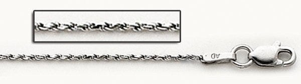14K White Gold 3.2mm Cable Link Chain