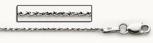 14K White Gold 3.2mm Cable Link Chain