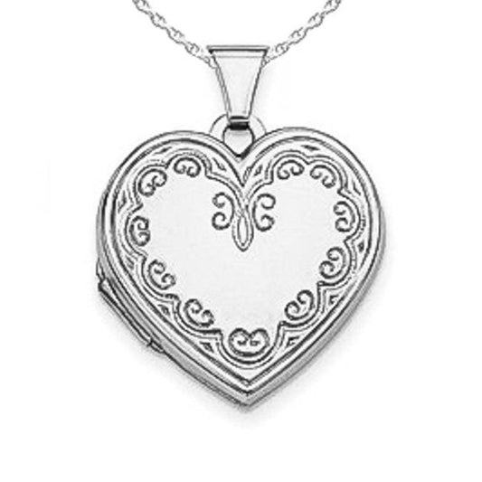 Sterling Silver Floral Heart Photo Locket