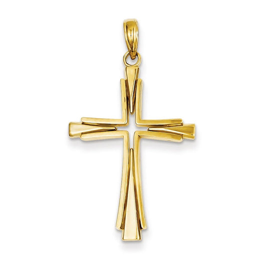 14k Polished Solid Cross Pendant