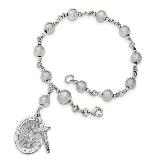 Blessed Mother Virgin Mary "Miraculous Medal" Double Sided Rosary Bracelet "EXCLUSIVE"