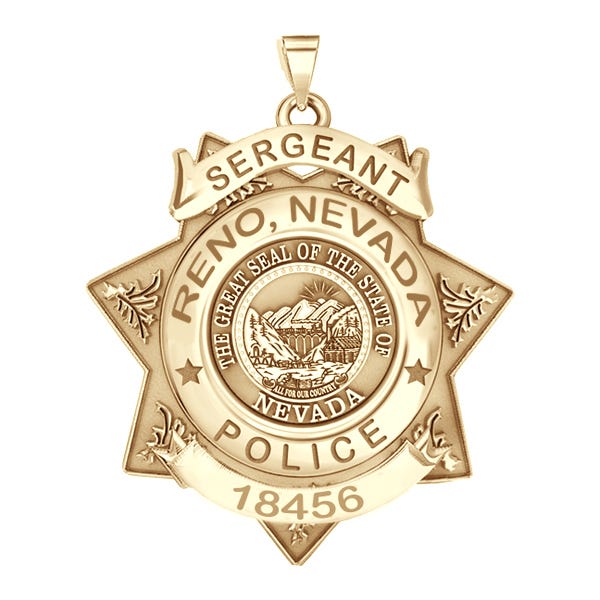Personalized 7-Point Star Nevada Police Badge with your Rank, Dept, and Number