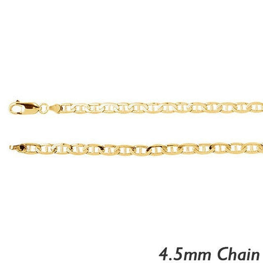 14K Yellow Gold 4.5mm  Anchor Chain
