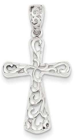 Sterling Silver Polished Cross Pendant
