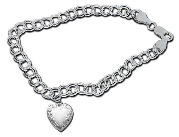 Sterling Silver Heart Locket Bracelet