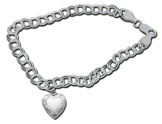 Sterling Silver Heart Locket Bracelet