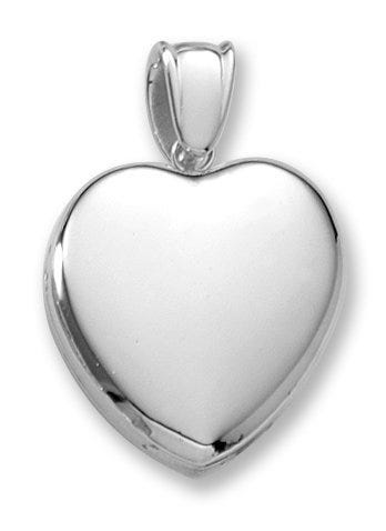 18k Premium Weight White Gold Heart Picture Locket