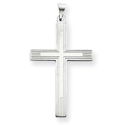 14k White Cross Charm