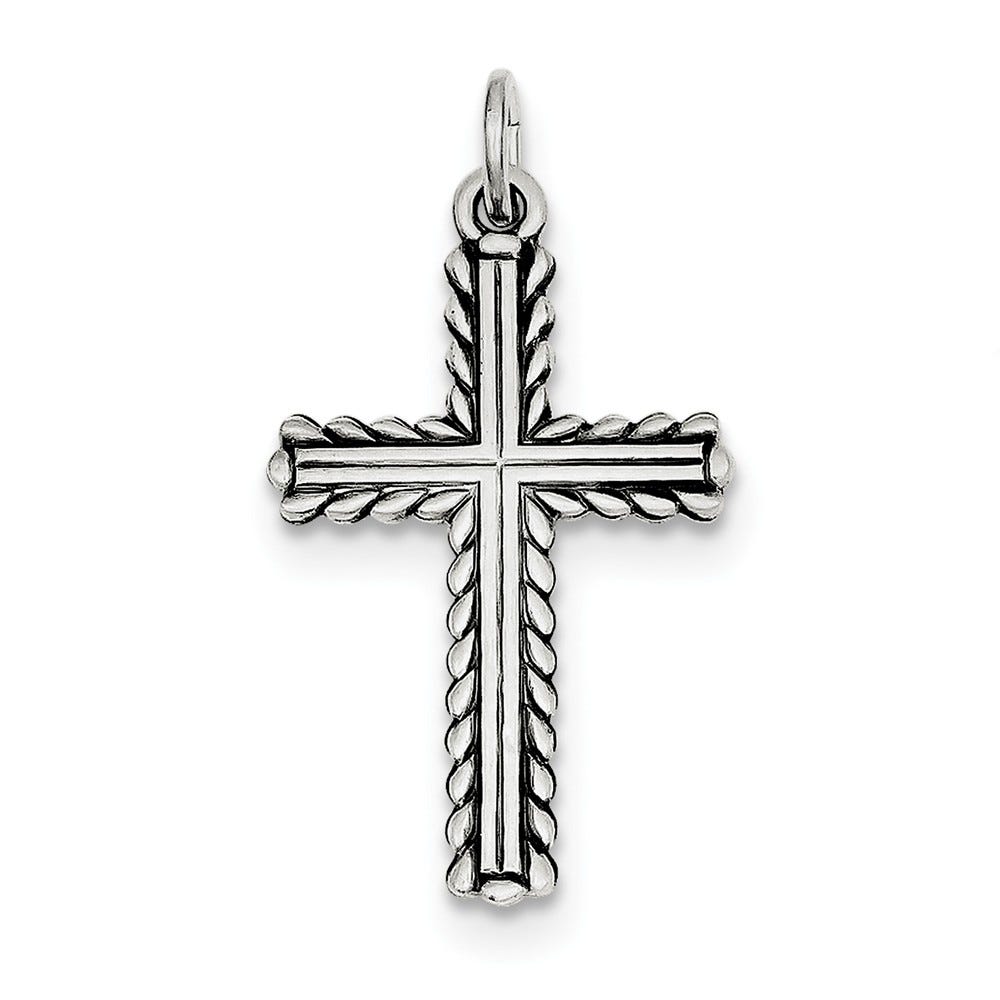 Sterling Silver Antiqued Cross Charm
