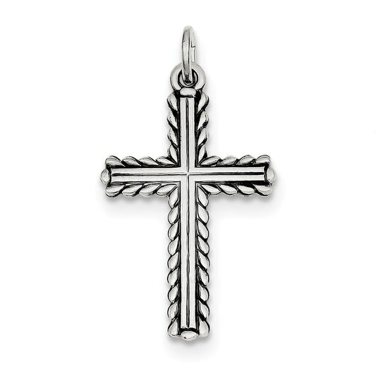 Sterling Silver Antiqued Cross Charm
